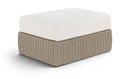 Seacrest - Olefin Water Resistant Fabric And Wicker Outdoor Patio Ottoman/Coffee Table