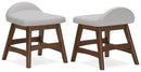 Lyncott - Home Office Desk Chair - Light Gray / Brown