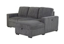 U2660 - L Shape Sectional Without Pull Out Sofa Bed - Gray