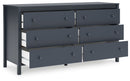 Simmenfort - Six Drawer Dresser - Navy Blue