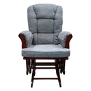 Adeliza - Glider Chair & Ottoman - Gray Microfiber & Cherry