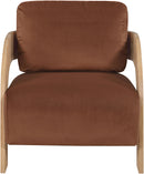 Cedra - Velvet Performance Fabric Upholstered Accent Chair - Cognac