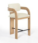 Cedra - Velvet Performance Fabric Upholstered Counter Stool - Natural Frame