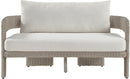 Sandbay - Olefin Water Resistant Fabric And Wicker Outdoor Patio Loveseat