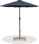 Fiji - Aluminum Patio Umbrella With Square Teak And Black Base