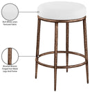 Ferro - Upholstered Backless Counter Stool With Brushed Bronze Base