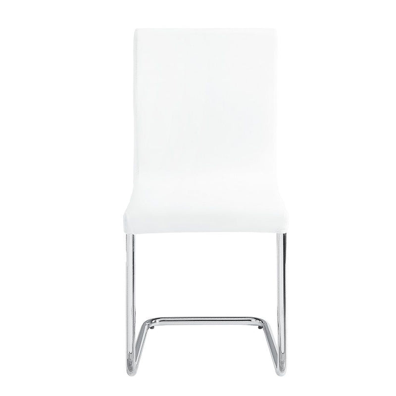 Palton - Side Chair (Set of 2) - White Synthetic Leather & Chrome