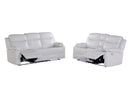 U6026 - 2 Piece Living Room Set (Reclining Sofa, Console Reclining Loveseat With LED And Speaker) - White
