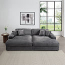 Hilde - 108" Chaise With 2 Pillows - Dark Gray Corduroy