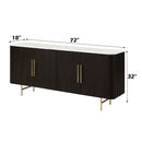Clayten - Server - White Natural Marble Top & Espresso