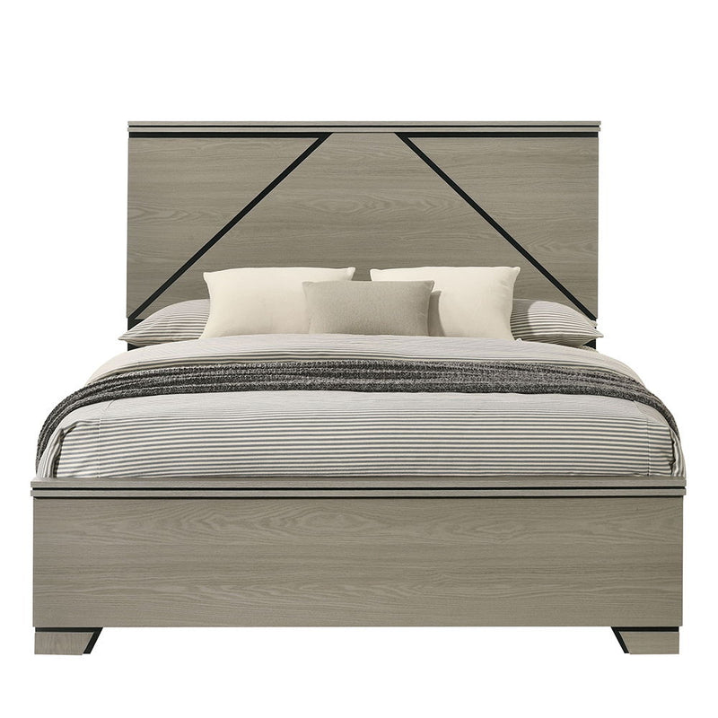 Joanna - Queen Bed With LED - Weathered Gray