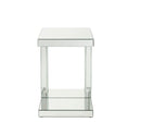 Nysa - 24" Accent Table - Mirrored & Faux Crystals Inlay