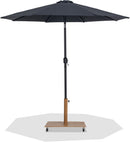 Fiji - Aluminum Patio Umbrella With Square Teak And Black Base