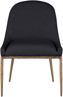 Ferro - Upholstered Dining Side Chair With Brushed Gold Legs