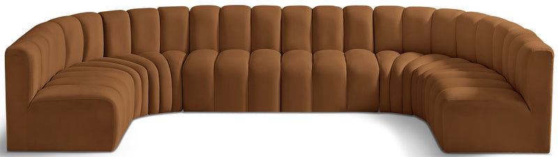 Arc - Velvet Modular U-Shaped Sectional - Saddle