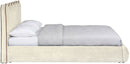 Tempo - Velvet Upholstered Bed - Cream