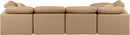 Indulge - Faux Leather 5 Piece Modular Sectional With Chaise - Tan