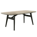 Lark - Dining Table - Travertine / Black