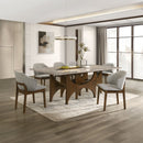 Oleia - Dining Table With Engineered Marble - Natural Marble & Walnut