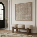 Woodcrest - Vegan Leather Upholstered Bench - Painted Brown Walnut Base