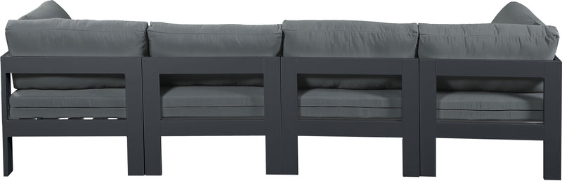 Nizuc - Outdoor Patio 4 Seat Modular Sofa With Gray Frame