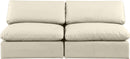 Comfy - Faux Leather Modular Armless Sofa 2 Seats
