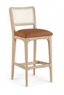 Atrium - Upholstered Bar Stool (Set of 2) - Brushed Natural Frame