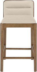 Ellis - Vegan Leather Upholstered Counter Stool (Set of 2) - Brown Base