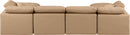 Indulge - Faux Leather 6 Piece Modular Double Chaise Sectional - Tan