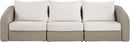 Seacrest - Olefin Water Resistant Fabric And Wicker 3 Piece Outdoor Patio Modular Sofa