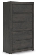 Fraluna - Five Drawer Chest - Charcoal
