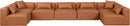 Cube - 7 Piece Modular U-Shaped Sectional - Cognac