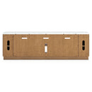 Camdill - XL TV Stand With Fireplace Option - Light Brown