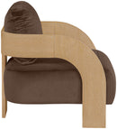 Cedra - Velvet Performance Fabric Upholstered Accent Chair - Natural Frame