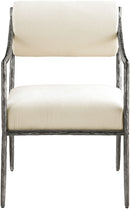 Bastille - Upholstered Dining Arm Chair (Set of 2) - Silver Frame