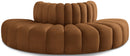 Arc - Velvet 4 Piece Modular Sofa - Saddle