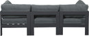 Nizuc - Outdoor Patio 3 Seat Modular Sofa With Gray Frame