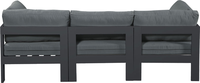 Nizuc - Outdoor Patio 3 Seat Modular Sofa With Gray Frame