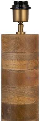 Orenda - Mango Wood Base And Linen Textured Fabric Shade Table Lamp - Travertine / Natural