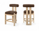 Arienzo - Velvet Performance Fabric Upholstered Counter Stool (Set of 2)