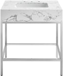 Marmo - Engineered Marble Bathroom Vanity With Chrome Base