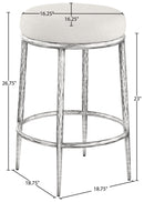 Ferro - Upholstered Backless Counter Stool With Brushed Silver Base