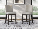 Neymorton - Upholstered Barstool (Set of 2) - Dark Grayish Brown