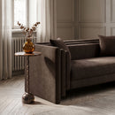 Helix - Genuine Marble Top And Aluminum Base End / Side Table - Brown / Bronze