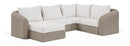 Seacrest - Olefin Water Resistant Fabric And Wicker 5 Piece Outdoor Patio Modular Sectional