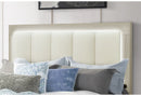 Emma - Full Bed With LED And USB - Light Brown / White