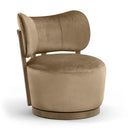 Elara - Velvet Upholstered Swivel Accent Chair - Stained Brown