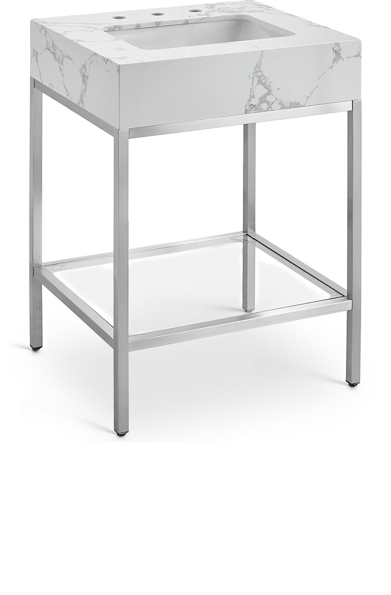 Marmo - Engineered Marble Bathroom Vanity With Chrome Base