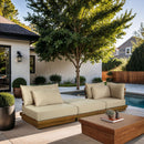 Mirella - 3 Piece Water Resistant Fabric Upholstered Outdoor Patio Modular Sofa