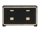 Blake - 4 Piece Full Bedroom Set (Bed With Lamps, Dresser, Mirror, Nightstand) - Black / Gold